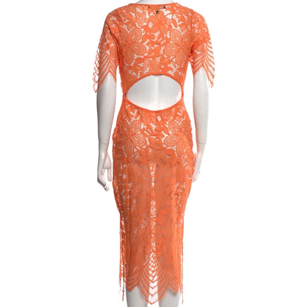NWOT RARE For Love & Lemons Orange Lace Dress - slip included! - Picture 3 of 16